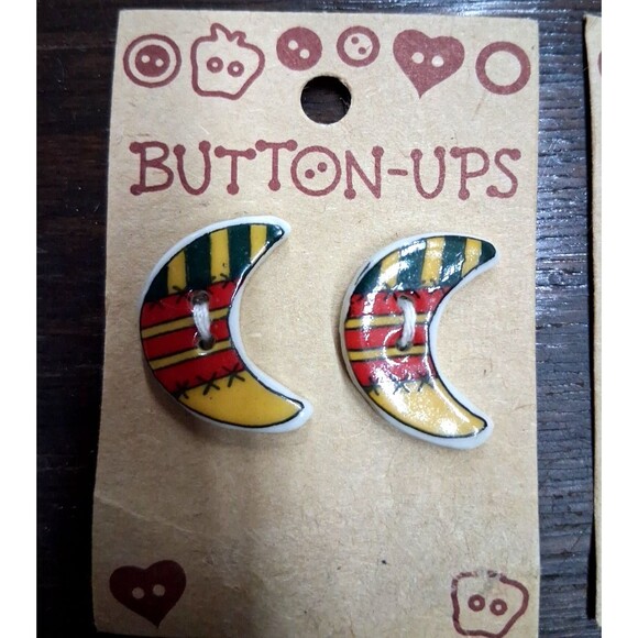 NEW Vintage Lot of 12 Ceramic Sewing Themed Buttons Westrim Crafts "Button-Ups" - Picture 3 of 8
